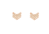 Urban Design Rose Gold Colour Triple Chevron 925 Sterling Silver Earrings studded with CZ